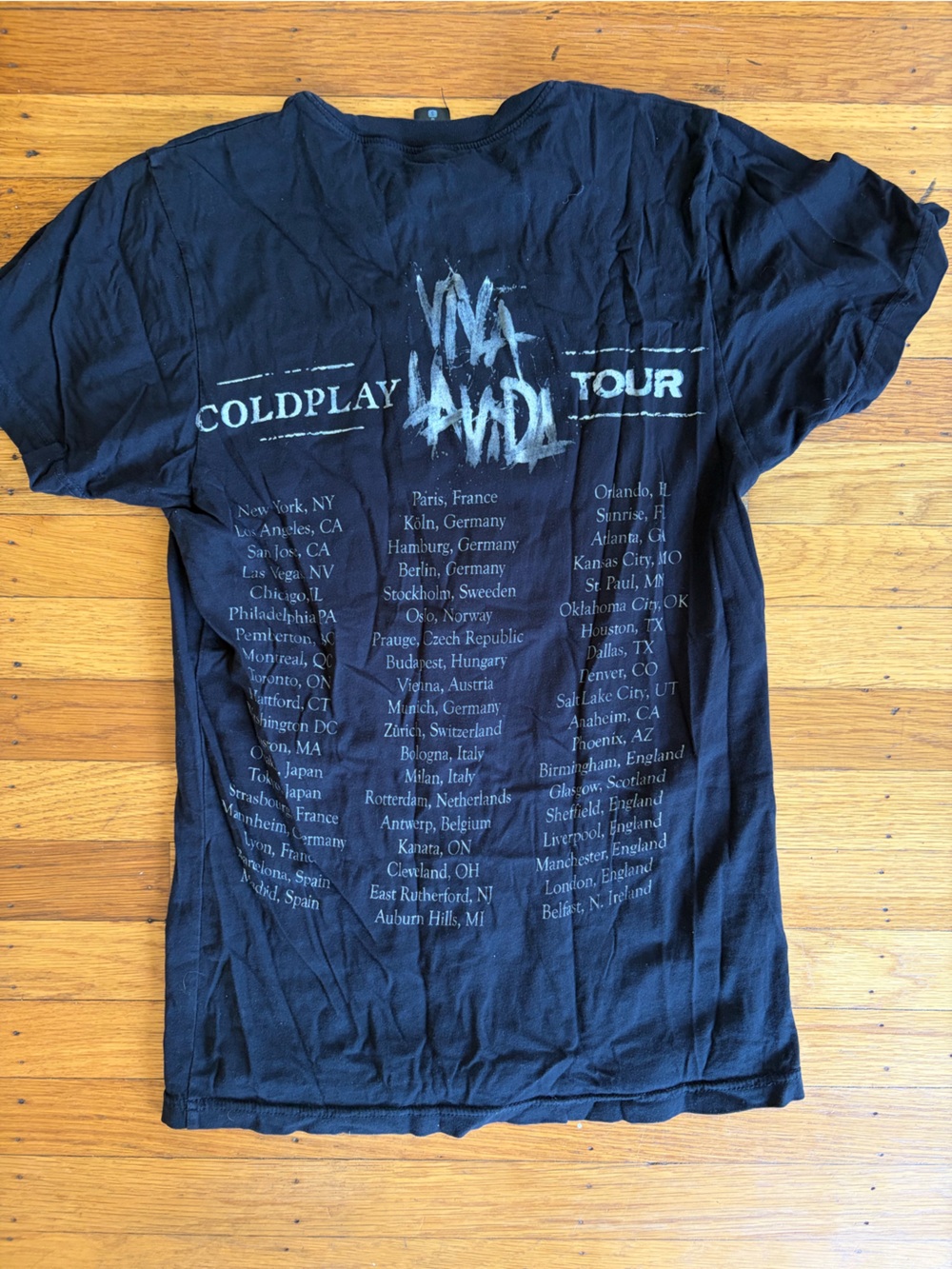 Vintage Coldplay 2008 Viva La Vida Tour Concert Tee Revolutionary Print Size S - Picture 8 of 11